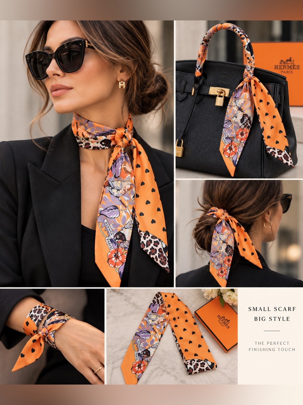 🧡 Orange Silk Twilly — New With Tag